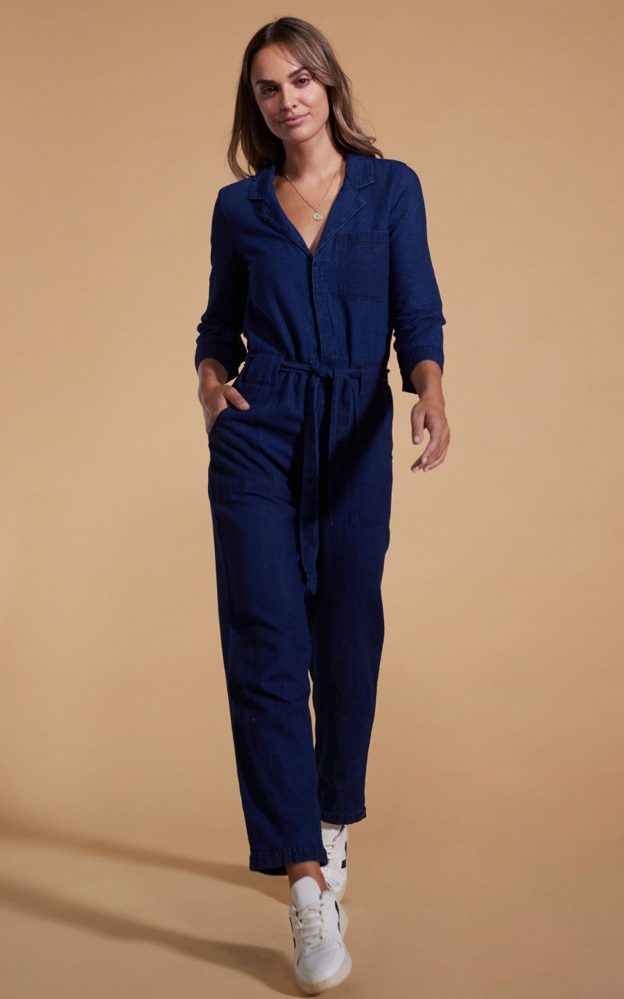 Dancing Leopard Juno Jumpsuit In Denim Blue