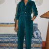 Dancing Leopard Katsumi Jumpsuit In Pine Green