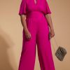 Dancing Leopard Silva Jumpsuit In Magenta- Extended Sizing