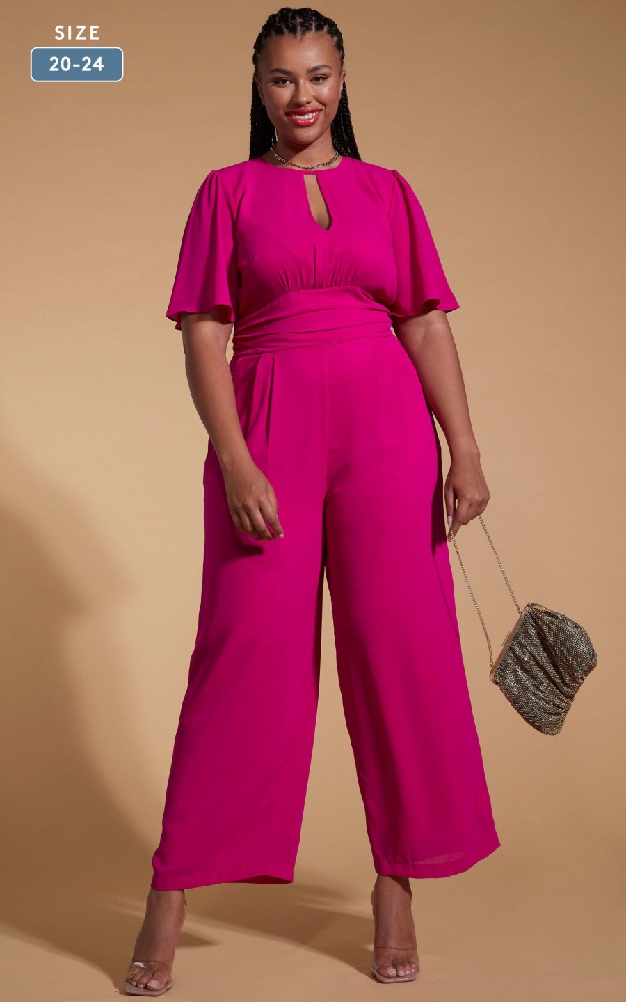 Dancing Leopard Silva Jumpsuit In Magenta- Extended Sizing