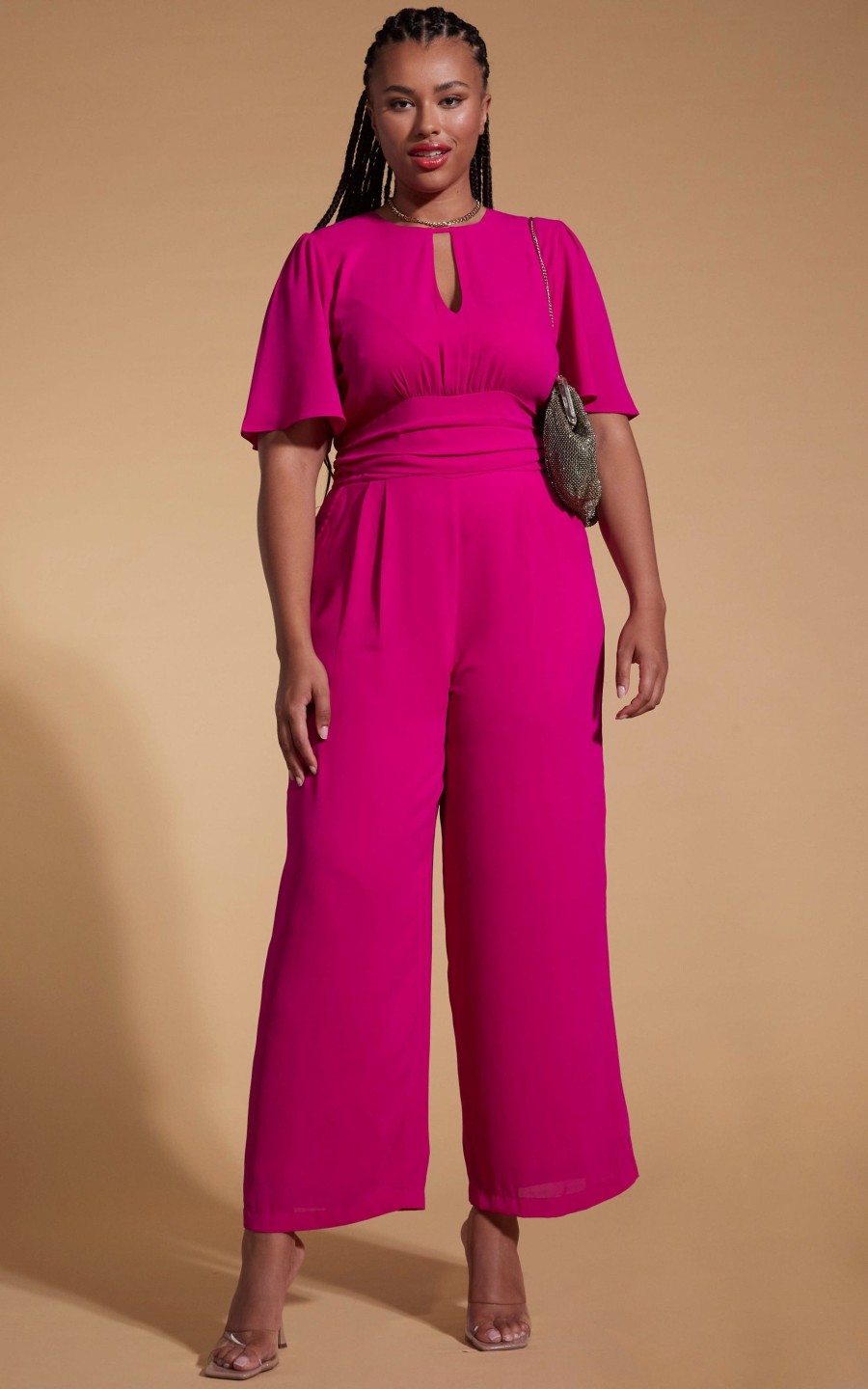 Dancing Leopard Silva Jumpsuit In Magenta- Extended Sizing