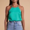 Dancing Leopard Nina Halter Cami Top In Teal Green