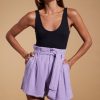 Dancing Leopard Halo Nessie High-Waist Shorts In Lilac