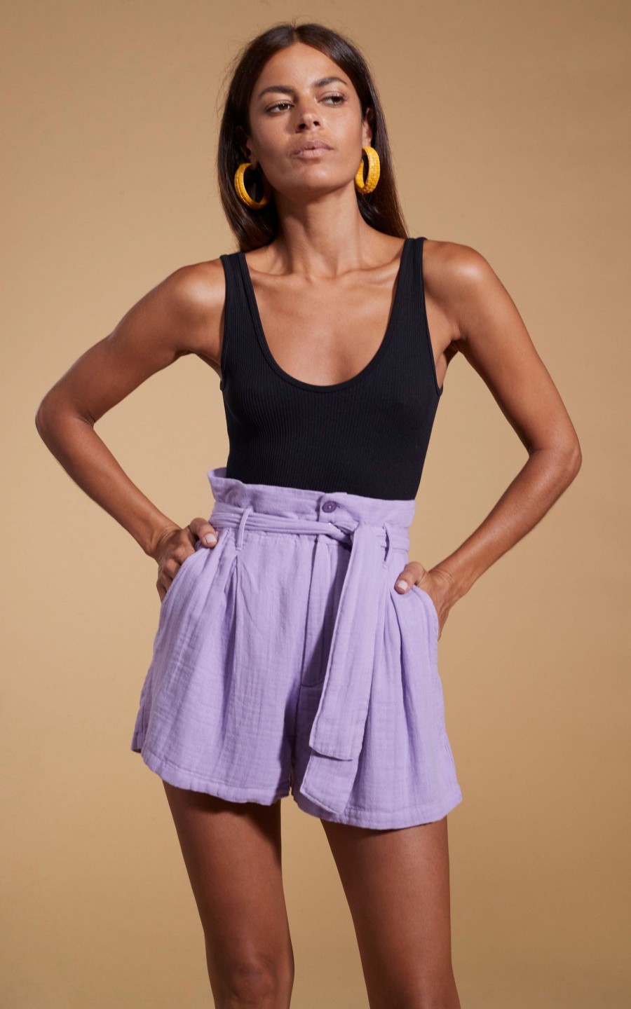 Dancing Leopard Halo Nessie High-Waist Shorts In Lilac