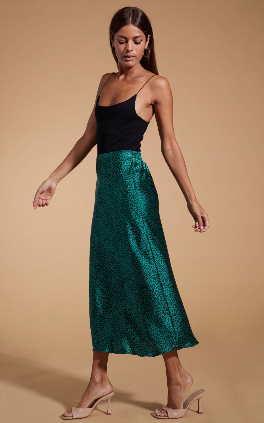 Dancing Leopard Renzo Skirt In Small Green Leopard