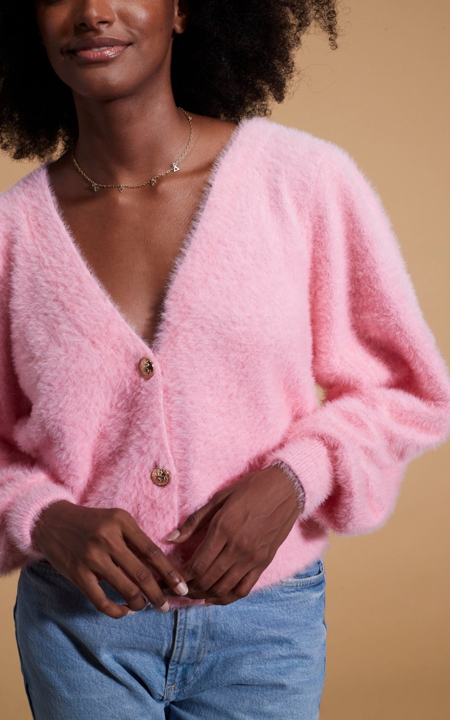 Dancing Leopard Bambino Cardigan In Candy Pink