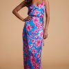 Dancing Leopard Mariah Wrap Dress In Pink & Blue Floral