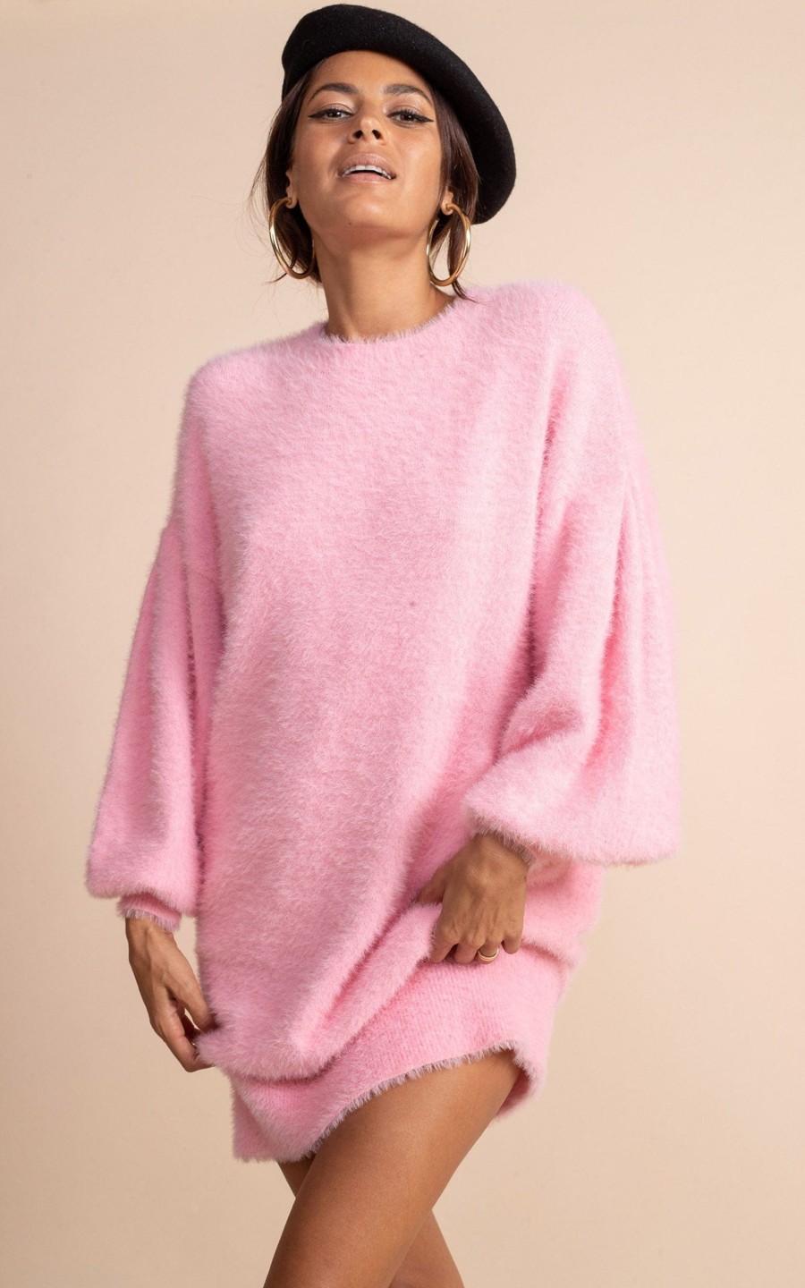 Dancing Leopard Maggie Jumper Dress In Candy Pink