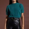 Dancing Leopard Millie Cropped Knit Top In Forest Green