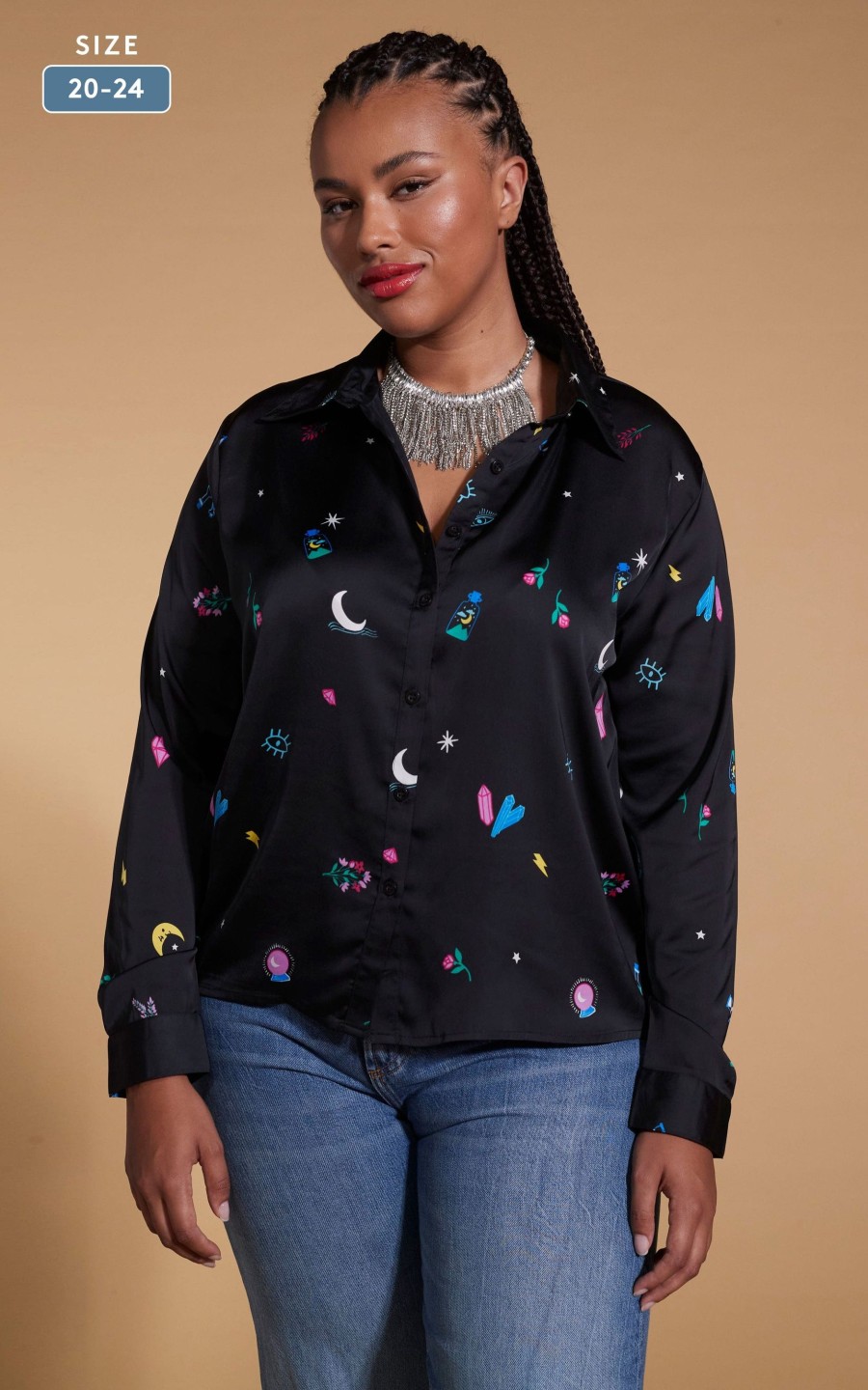 Dancing Leopard Nevada Shirt In Mystic Ditzy- Extended Sizing