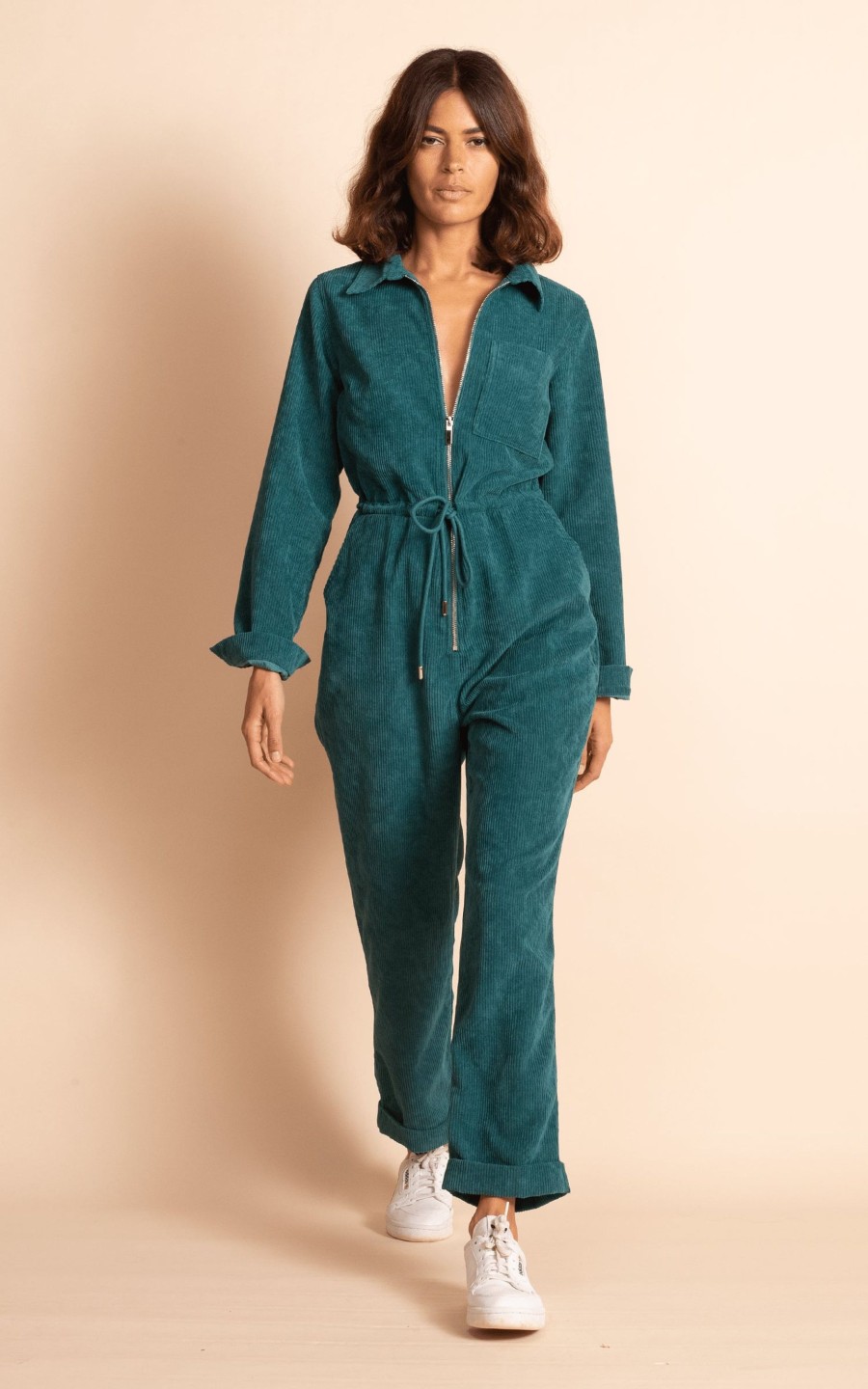 Dancing Leopard Blaze Boilersuit In Pine Green