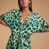 Dancing Leopard Makuna Kaftan In Lime Leopard