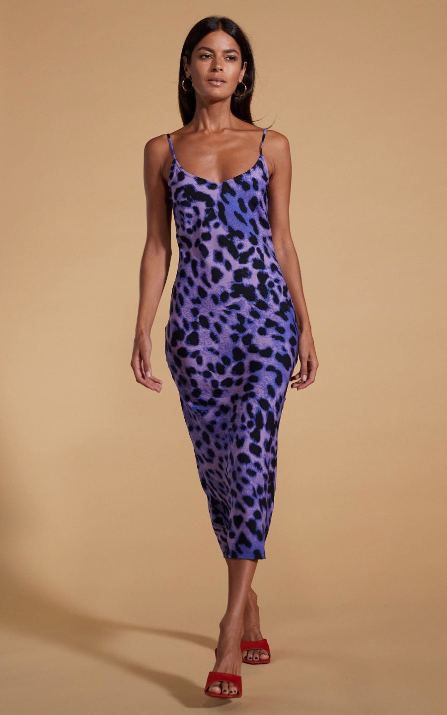 Dancing Leopard Sienna Midaxi Dress In Lilac Leopard