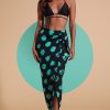 Dancing Leopard River Skirt In Green On Black Dot