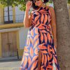 Dancing Leopard Sunset Dress In Abstract Leaf - Extended Sizing