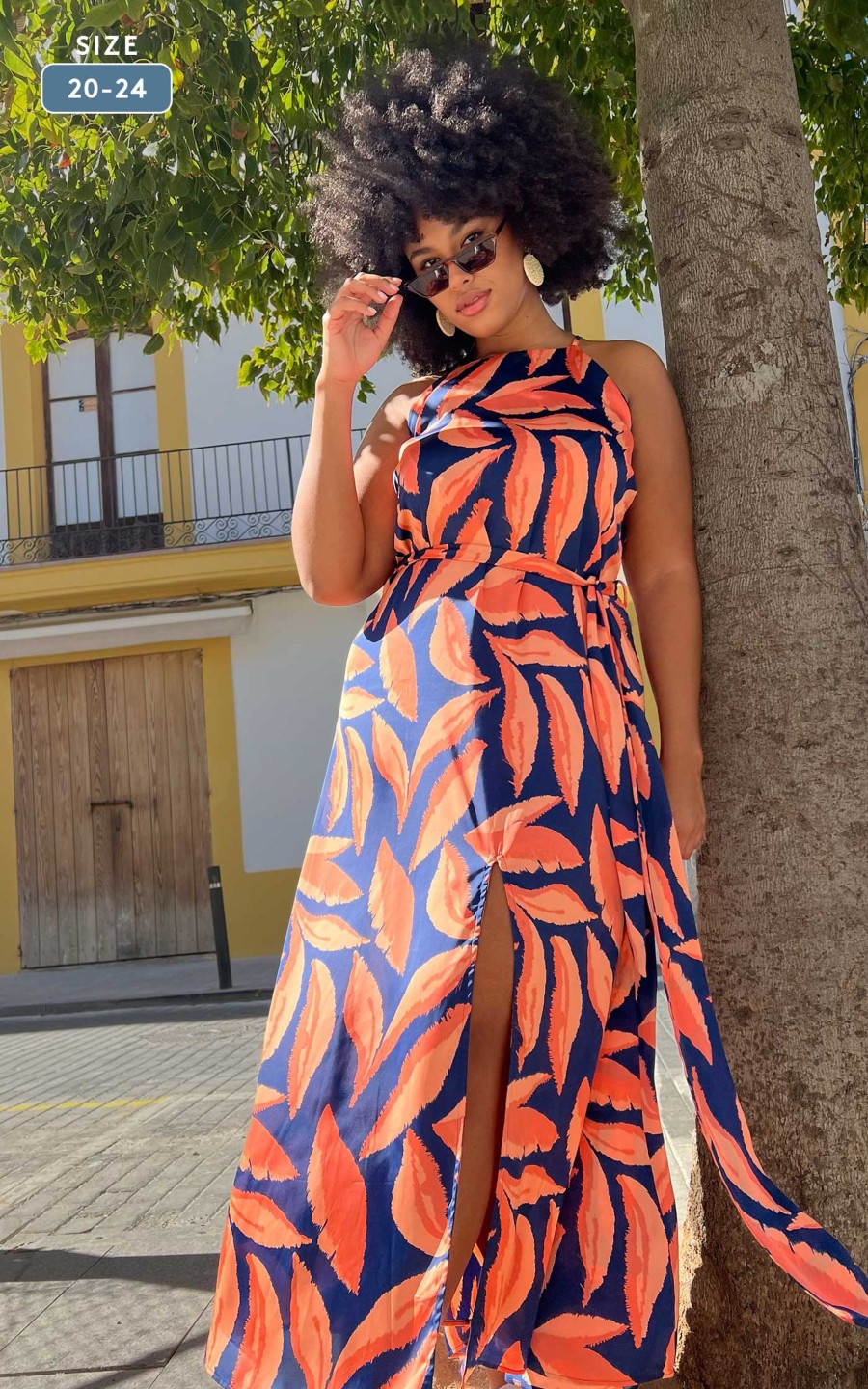 Dancing Leopard Sunset Dress In Abstract Leaf - Extended Sizing