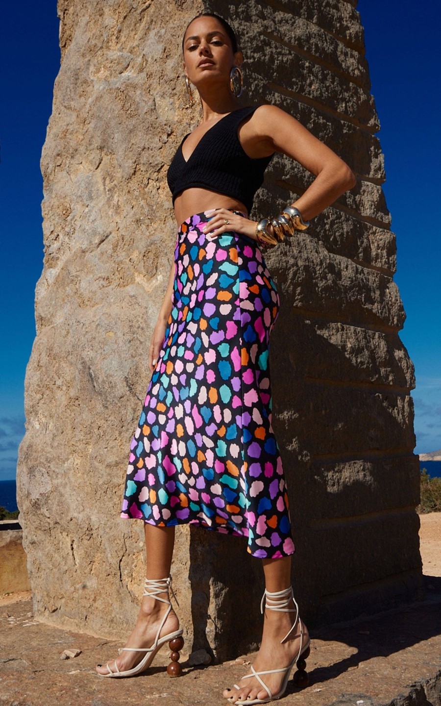 Dancing Leopard Renzo Skirt In Multi Cloud