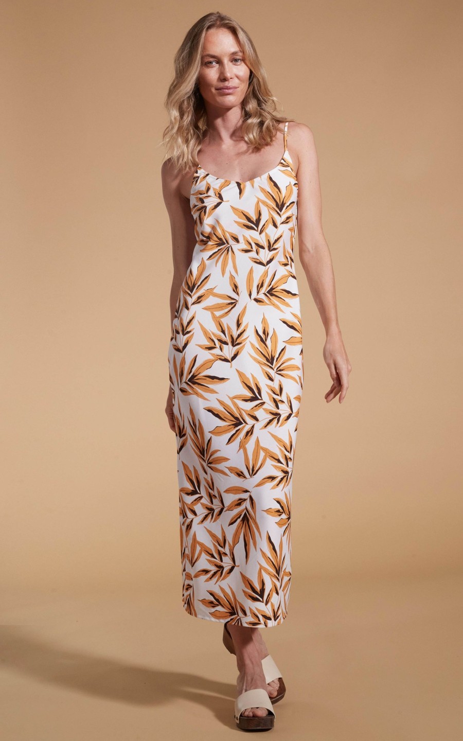 Dancing Leopard Sienna Midaxi Slip Dress In Tropic Natural