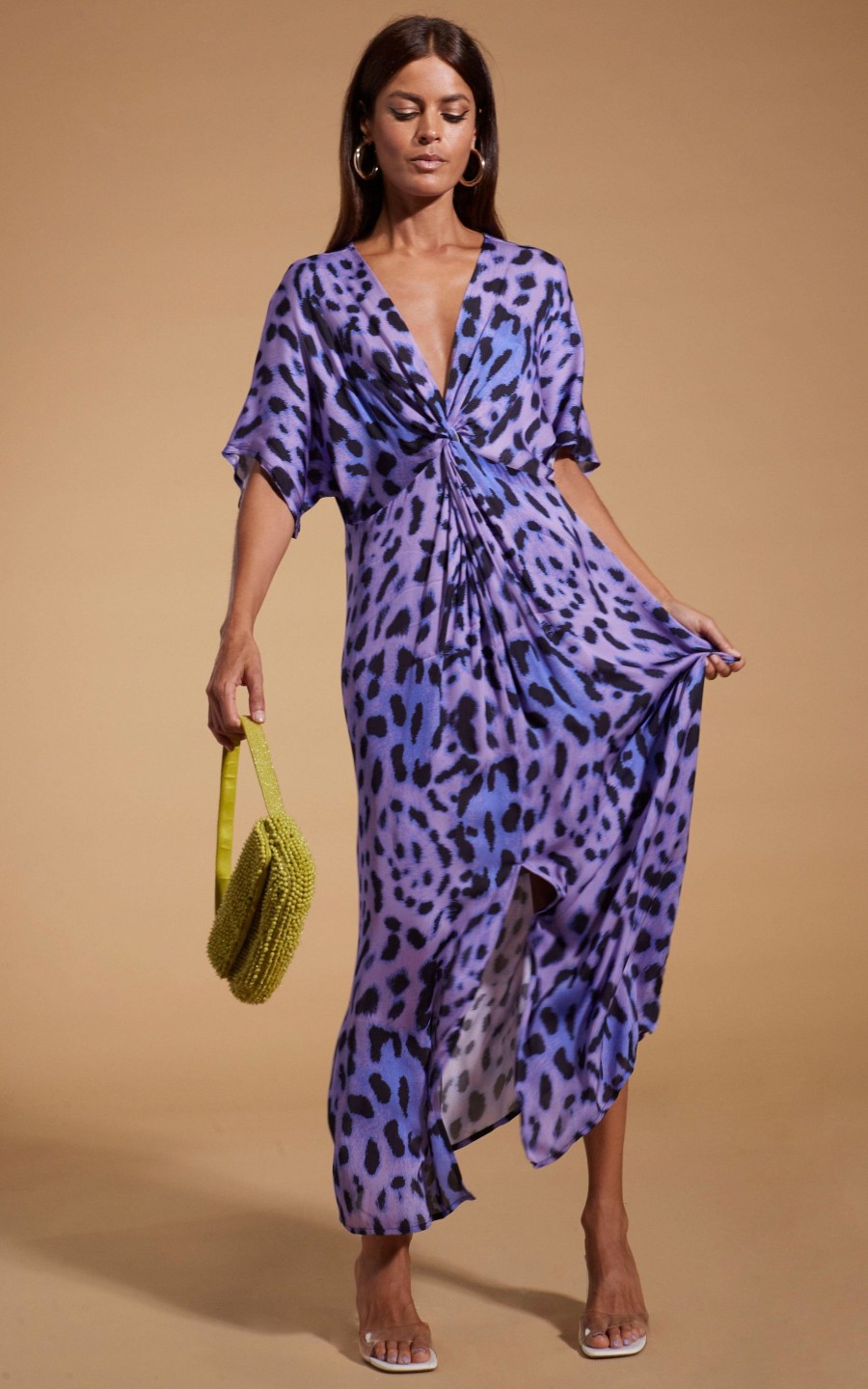 Dancing Leopard Makuna Kaftan In Lilac Leopard