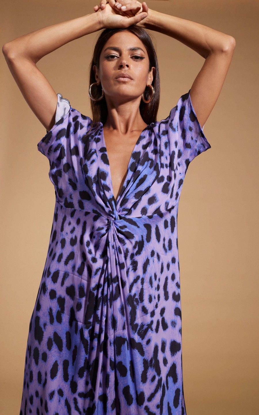 Dancing Leopard Makuna Kaftan In Lilac Leopard