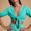 Dancing Leopard Halo Indra Tie Top In Mint Green