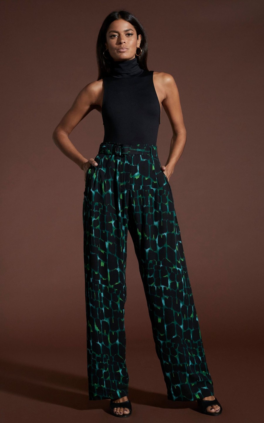 Dancing Leopard Jesse Trousers In Green Alligator