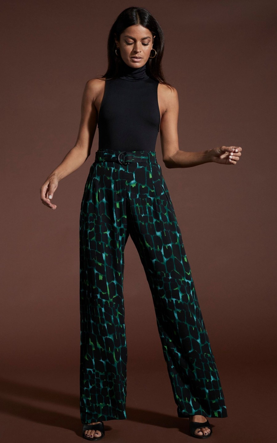 Dancing Leopard Jesse Trousers In Green Alligator