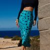 Dancing Leopard Renzo Skirt In Abstract Dot Black On Teal