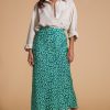 Dancing Leopard Renzo Skirt In Green On Green Leopard