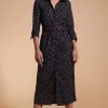 Dancing Leopard Alva Midi Shirt Dress In Abstract Multi