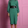 Dancing Leopard Memphis Metallic Knit Midi Dress In Green