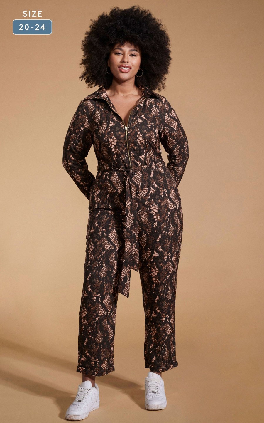 Dancing Leopard Roxanna Jumpsuit In Brown Snake - Extended Sizing