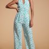 Dancing Leopard Cypress Jumpsuit In Green Leaf