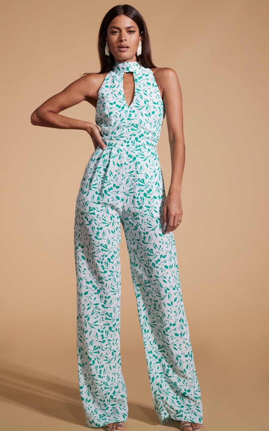 Dancing Leopard Cypress Jumpsuit In Green Leaf