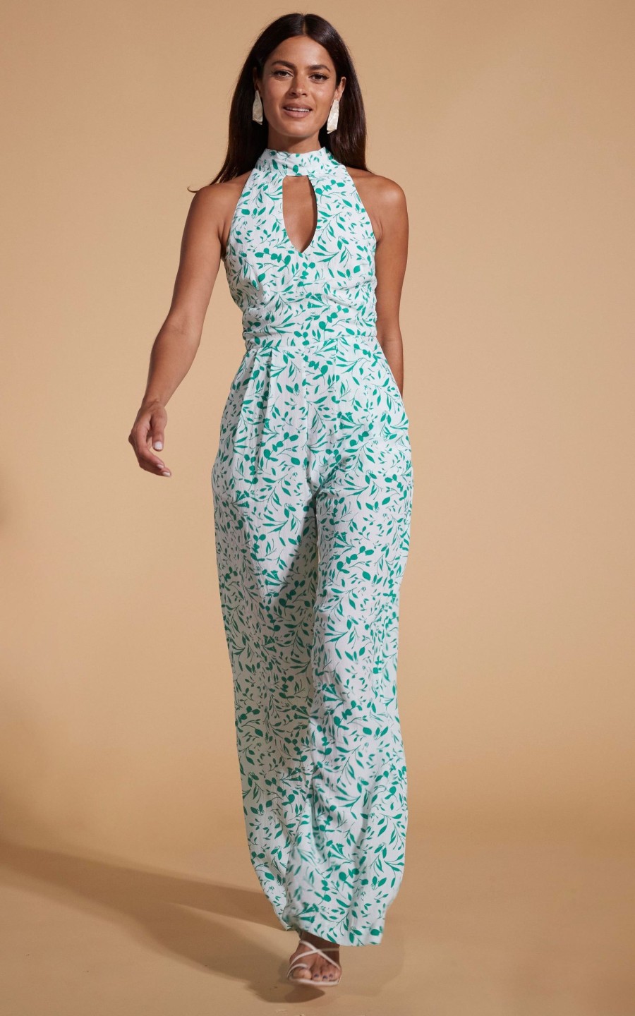 Dancing Leopard Cypress Jumpsuit In Green Leaf