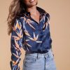 Dancing Leopard Nevada Satin Shirt In Bamboo