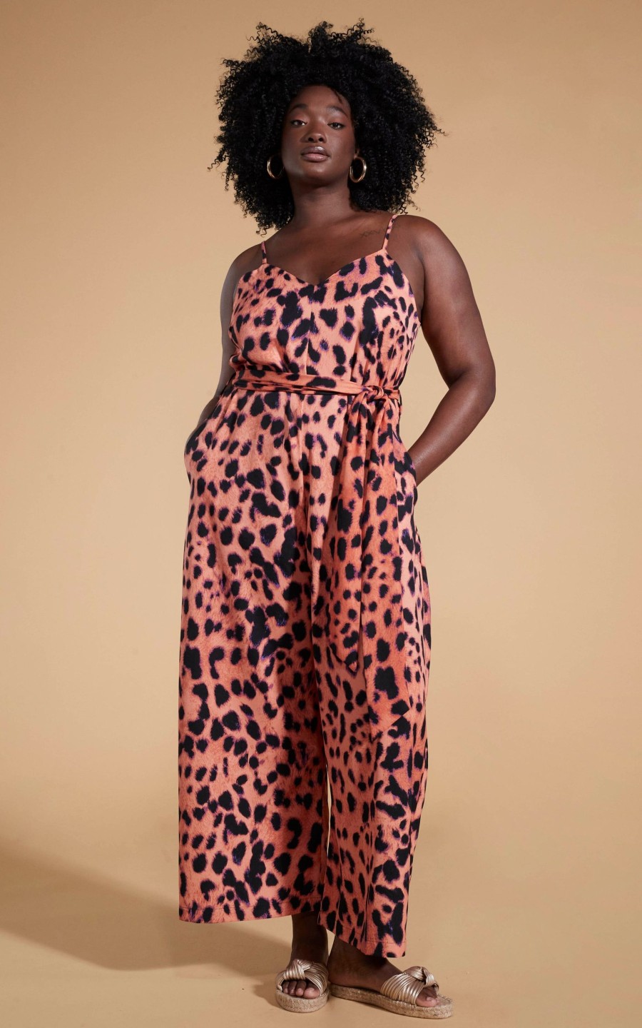 Dancing Leopard Gabriella Jumpsuit In Plorange Leopard