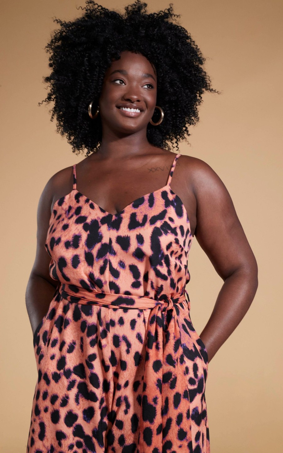 Dancing Leopard Gabriella Jumpsuit In Plorange Leopard