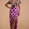 Dancing Leopard Lily Dress In Blush Leopard & Black On Pink Dot