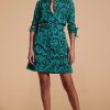 Dancing Leopard Jonah Mini Shirt Dress In Green Snake