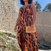 Dancing Leopard Mariah Wrap Dress In Chocolate Leopard - Extended Sizing