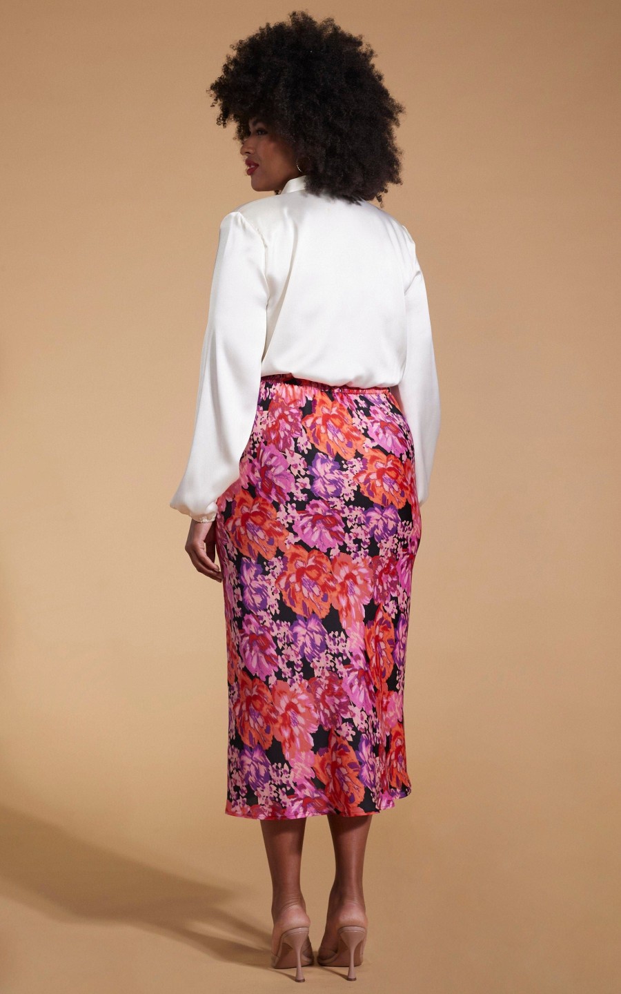 Dancing Leopard Renzo Skirt In Red & Lilac Floral - Extended Sizing