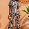 Dancing Leopard Saskia Jumpsuit In Monochrome Zebra (Reversible)