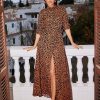 Dancing Leopard Dove Dress In Orange On Black Leopard