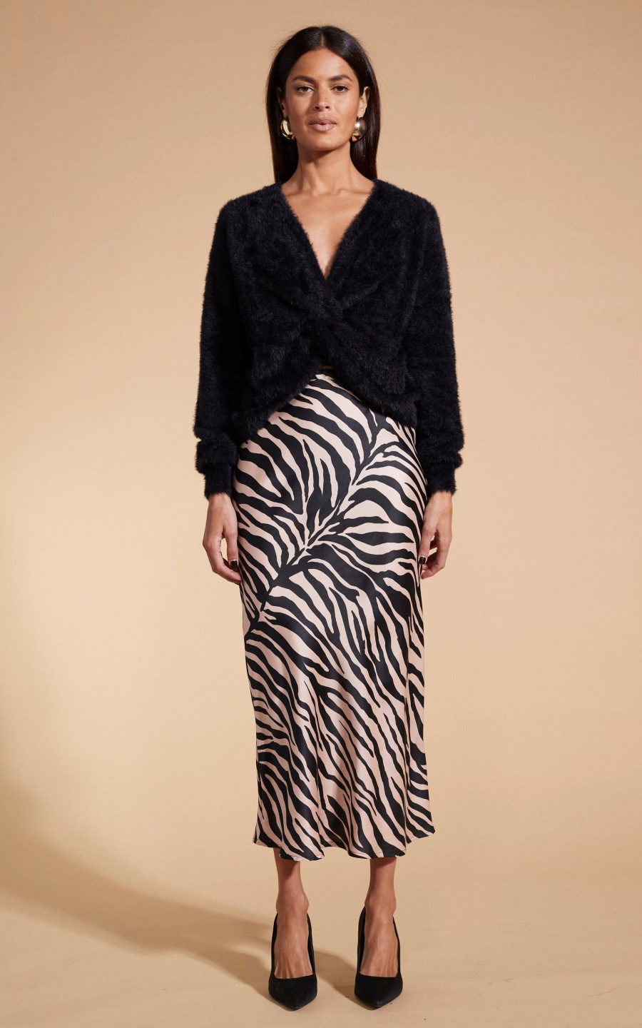 Dancing Leopard Renzo Skirt In Blush Zebra