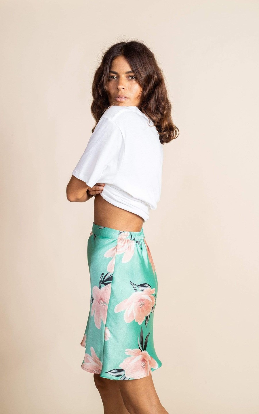 Dancing Leopard Stevie Mini Skirt In Sage Base Tulip