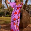 Dancing Leopard Ivorie Midaxi Dress In Sunset Dot