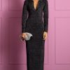 Dancing Leopard Gianna Metallic Knit Midaxi Dress In Black