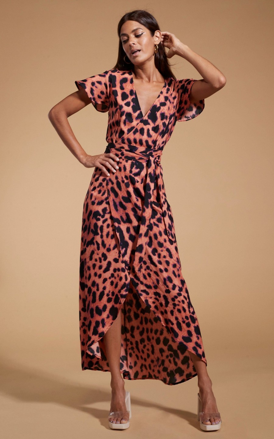 Dancing Leopard Cayenne Dress In Plorange Leopard