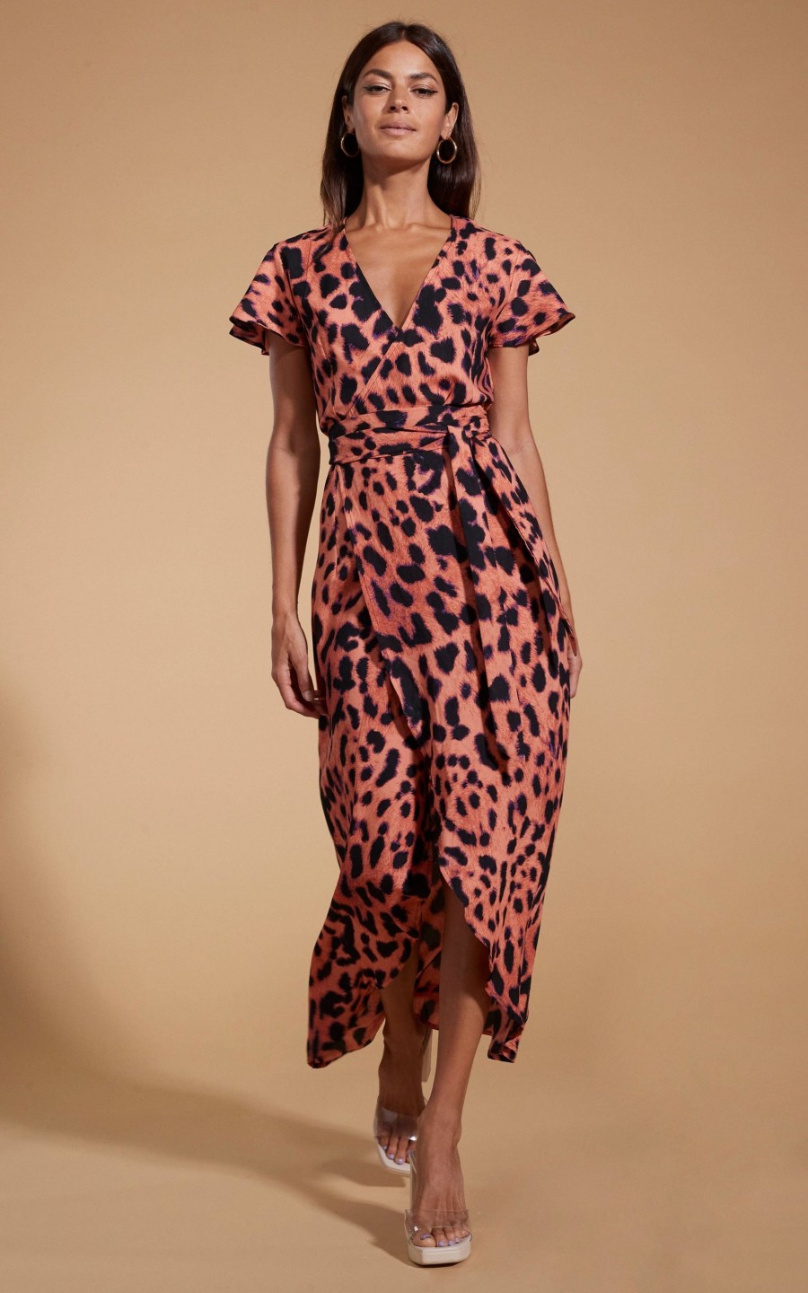 Dancing Leopard Cayenne Dress In Plorange Leopard